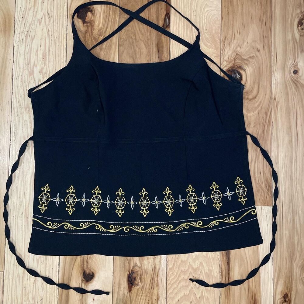 Bebe Women's Black and Gold Blouse